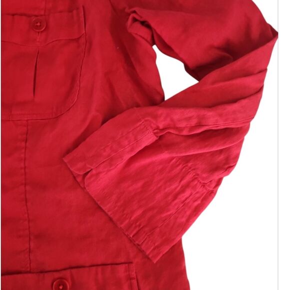 Lauren Ralph Lauren Red 100% Linen Blazer Jacket Women’s 18W Holiday Resort Chic - Picture 3 of 13